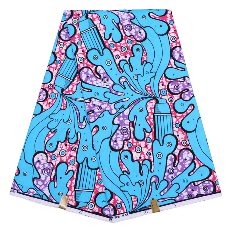 

african wax print fabric high quality material African ankara wax 100% polyester fabric for african dresses 6yard