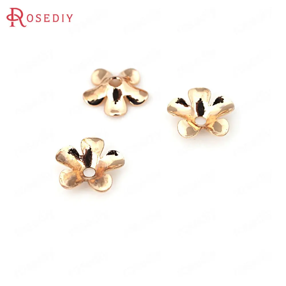 

(D094)20 pieces 7mm High Quality Champagne Gold Color Plated Brass Beads Caps Diy Jewelry Findings Accessories Wholesale