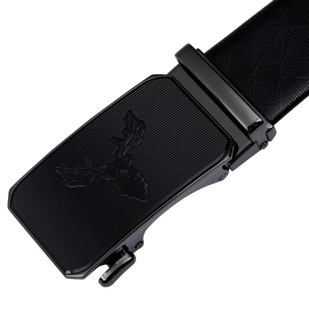 Автоматическая пряжка ремня 3 5 см Ширина мужской животный узор Черная ГОЛОВА