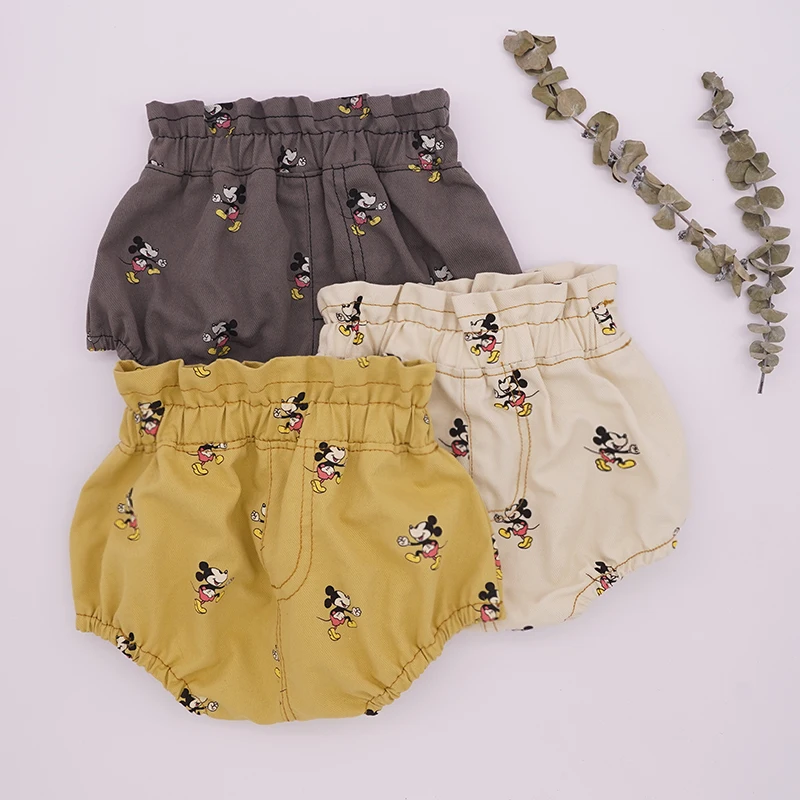 Disney Baby girls pants Summer toddler Newborn infant Cute Diaper cover Bloomers Shorts Mickey Mouse Print pantalon ropa bebe
