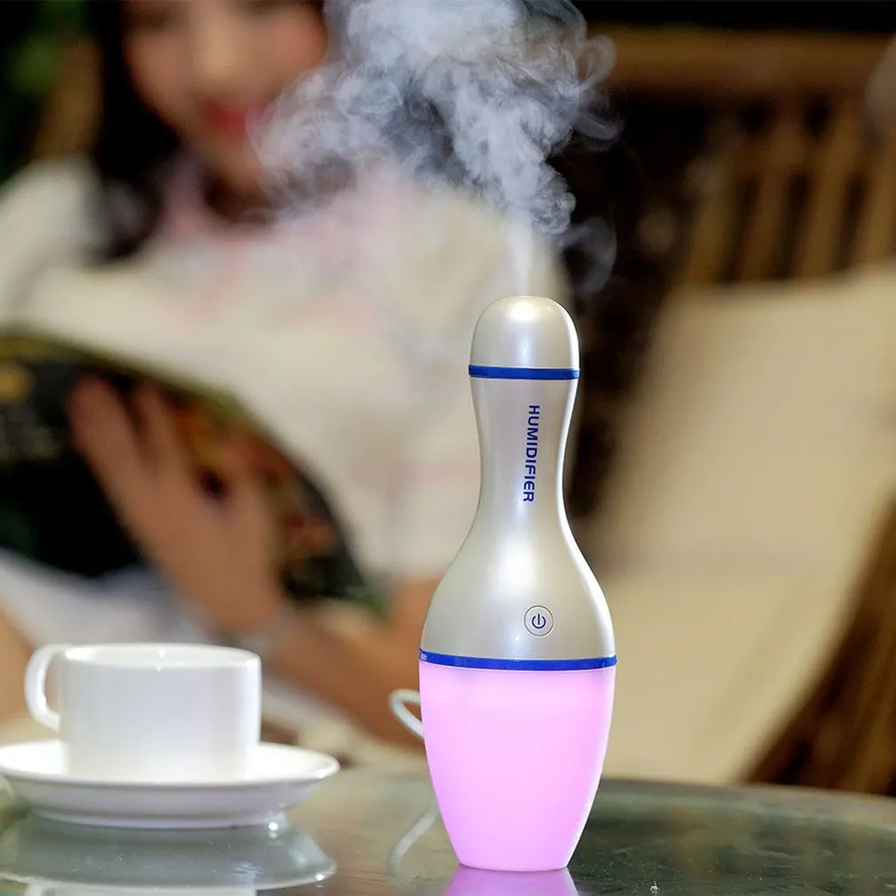 

Air Humidifier USB 5V Bowling Bottle Led Lamp Light Air Diffuser Mist Maker Aromatherapy Ultrasonic Diffuse for SPA Home