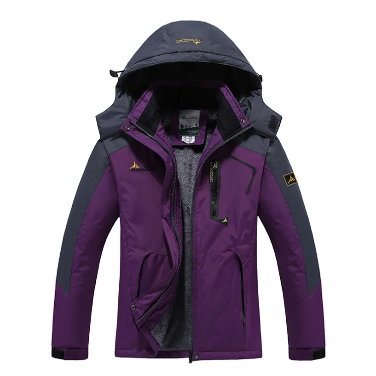 women purple TRVLWEGO-20 градусов супер теплая зимняя Лыжная куртка для пеших прогулок Мужская Водонепроницаемая дышащая куртка для сноуборда куртка для катания на лыжах - Цвет: women purple