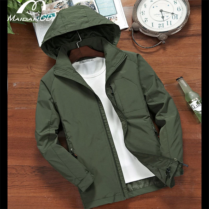 Новинка 2020 осенняя тонкая Мужская ветрозащитная куртка MAIDANGDI большого размера