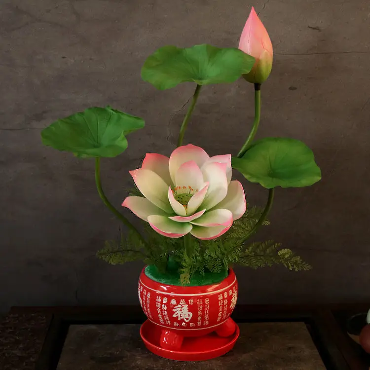 

Китайская керамическая ваза, искусственный Лотос на ощупь, набор аксессуаров для домашнего журнального столика, ремесла, кабинета, офиса, у...