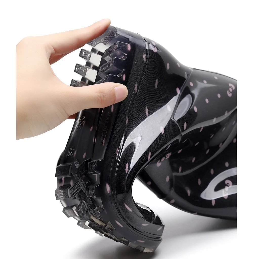 Женские Нескользящие непромокаемые сапоги в стиле панк теплые плюшевые со