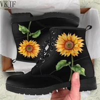 2021 newest party platform gothic shoes woman brand hot ladies chunky heels boots fashion print mixed colors ankle boots women