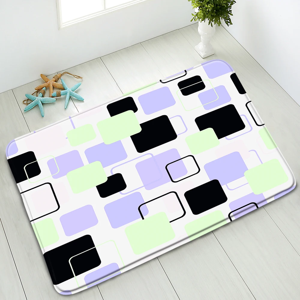 

Non-Slip Bath Mat Simple Geometric Indoor Floor Mats Bedroom Kitchen Doormat Washable Home Carpet Absorbent Welcome Pads Decor