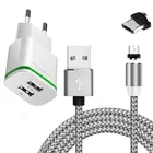 Магнитный зарядный кабель Micro USB со светодиодной подсветкой для Samsung M01 J4 HTC One M7 LG K50 ZTE Blade A5 Nokia Android phone, настенное usb зарядное устройство