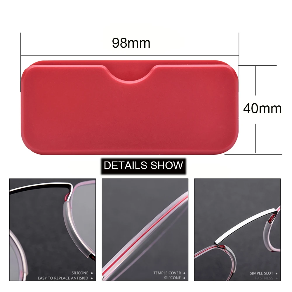 Очки для чтения без оправы мужчин и женщин аксессуар с зажимом носа чехлом очки