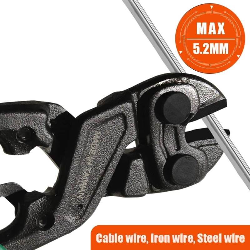 

LAOA 8" Compact Type Bolt Cutters Cr-Mo Steel Wire Cutter 5.2MM Max Cutting Round Nose Scissors 58HRC With Coating Treatment