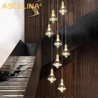ascelina copper bedroom bedside chandelier modern minimalist restaurant bar creative light luxury diamond crystal led chandelier