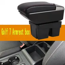 For Golf 7 armrest box central Store content box with cup holder ashtray USB Golf 7 armrests box