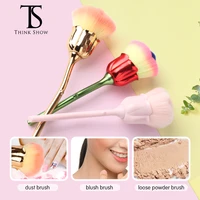 nail art brush soft clean dust powder rose flower shape cute blush foundation powder removal blush makeup brush