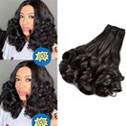 Яйцо вьющиеся бразильские волосы переплетения пряди упругие Opran локоны пучки человеческих волос Ombre пряди 8-18 дюймов 1 пряди наращивание коротких волос