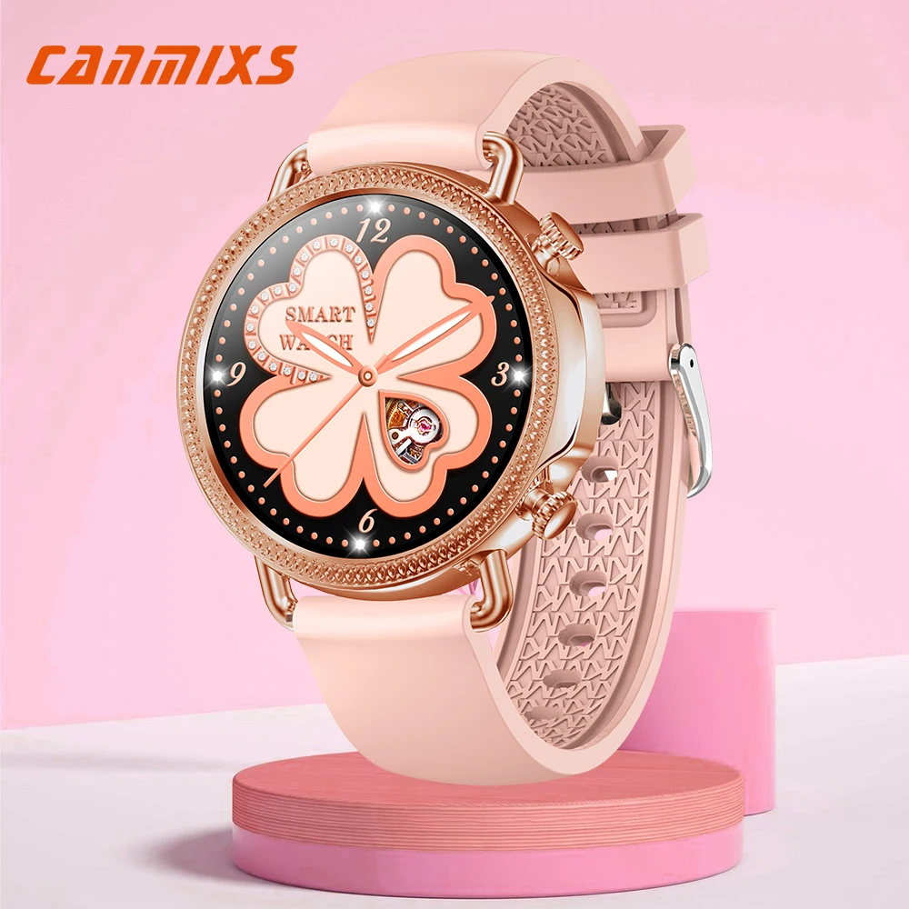 

CanMixs V25 Смарт-часы для женщин с полным сенсорным экраном кровяное давление IP67 Водонепроницаемый фитнес-трекер для девочек Smartwatch для iOS Android