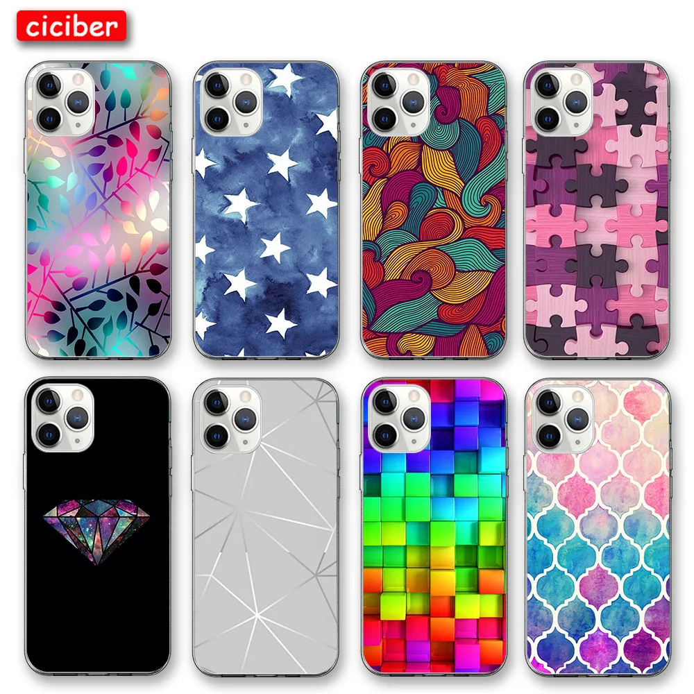 

Color Pattern Case For iPhone 12 11 Pro Max Cover for iPhone X XR XS MAX 7 8 6 6S Plus SE 2020 Soft Silicon TPU Phone Back Funda