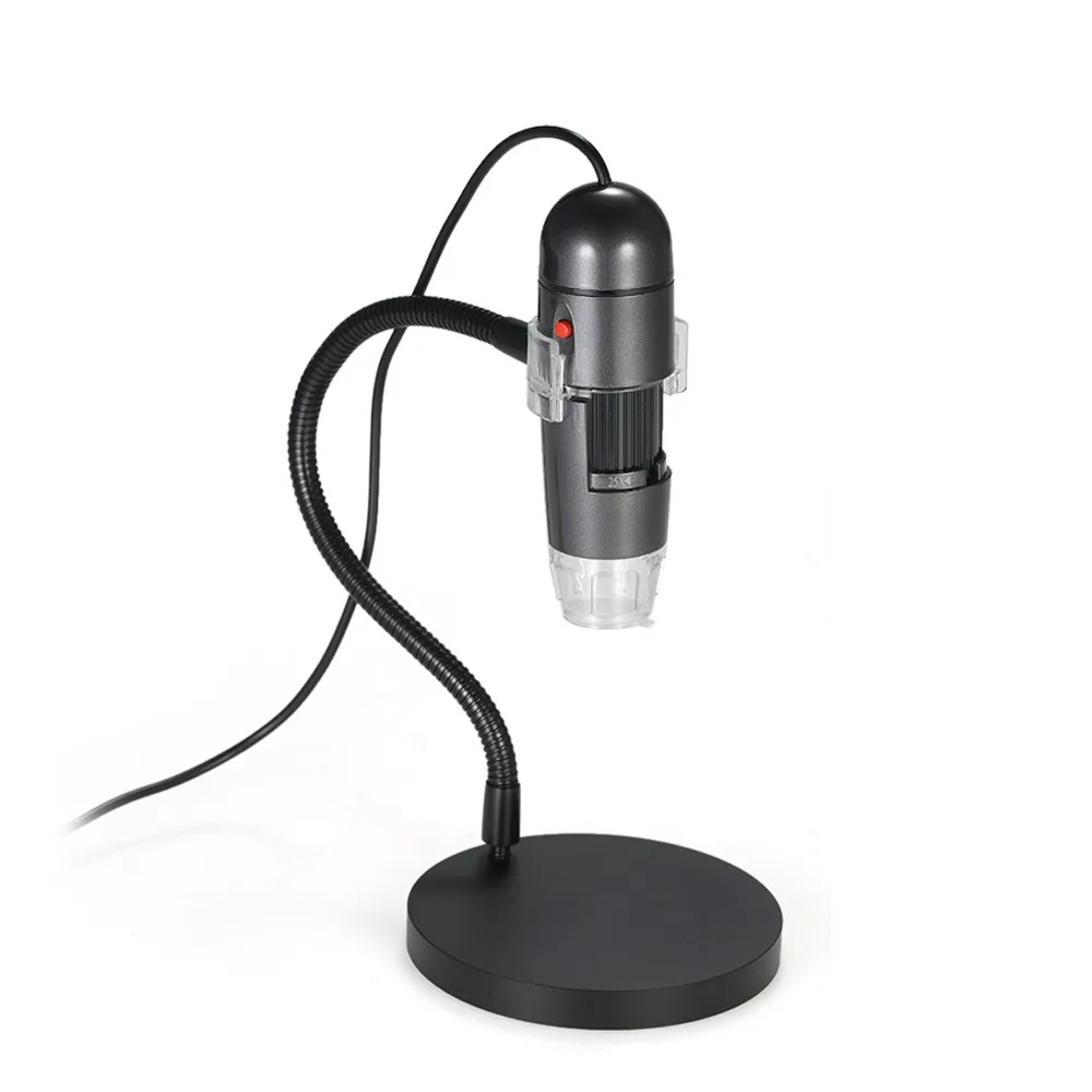 Портативный цифровой микроскоп 8LED зум Лупа с держателем 25X 600X увеличение 4 50 см