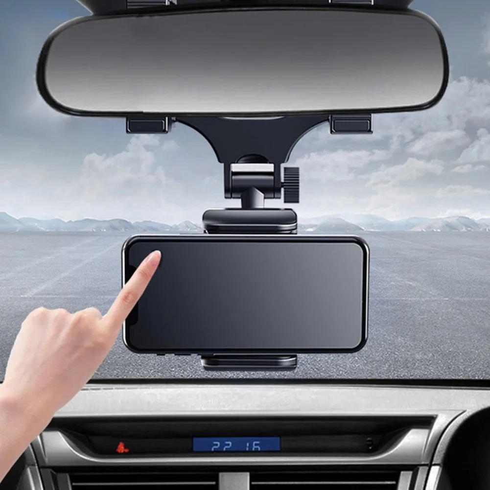 

1 X Universal Car Rearview Mirror Mount New Universal Car Rear-View Mirror Mount Stand Holder Cradle For Cell Phone Rotated 360°