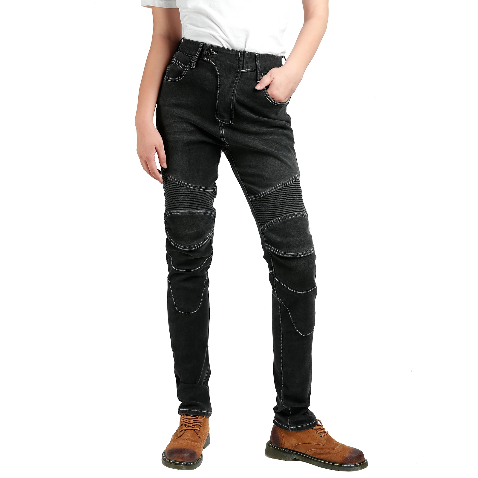 Новинка 2020 мотоциклетные брюки женские одинаковые джинсы черные и синие для