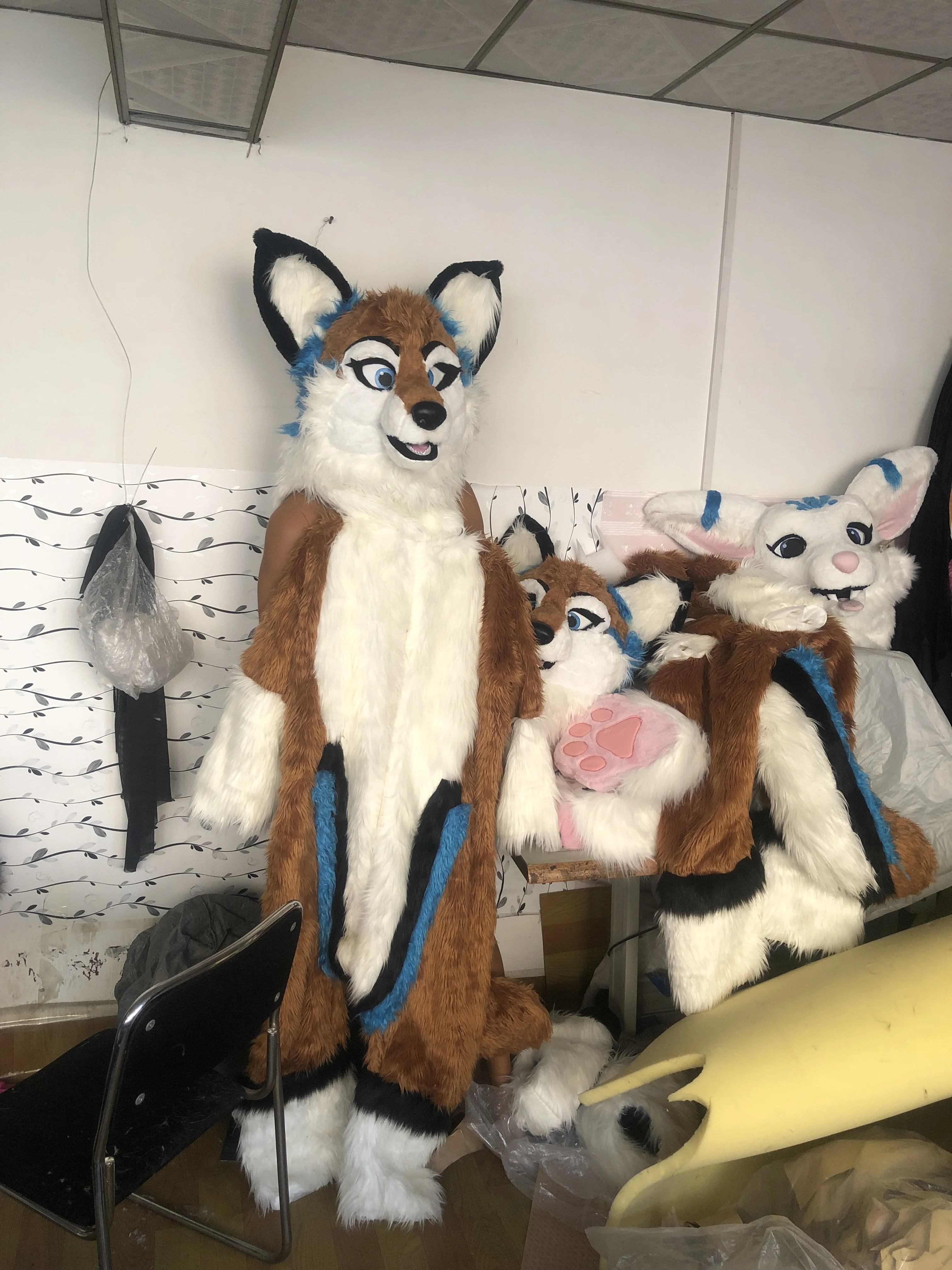 Индивидуальные Доступные реальные фото полный комплект #66 костюм хаски собака