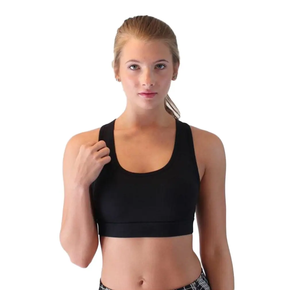 Женский спортивный компрессионный бюстгальтер с мягкими чашечками спортивная