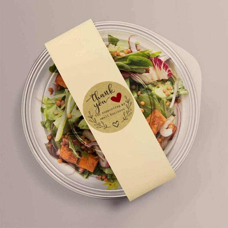 

2.5/3.8/5 Cm"Thank you" Letters Label Stickers Craft Per Roll Stationery Adhesive Sealing Baking Paper Stickers Label Home