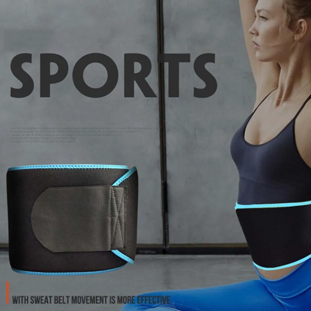 

Sports Waist Supporter Fitness Pressure Belt Breathable Elastic Lumbar Brace Belt Strap Size (Blue)