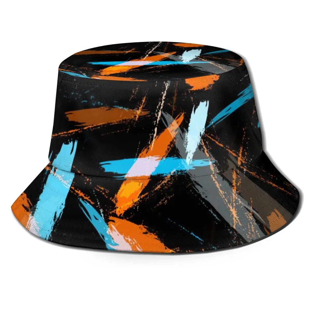 

CINESSD 2020 New Fisherman's Hat Unisex Fashion Bob Cap Watercolor Strokes Hip Hop Gorros Panama Windproof outdoor Bucket Hat