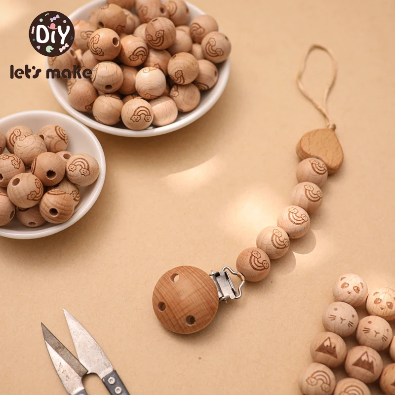 

10 шт., бусины из бука, 16 мм