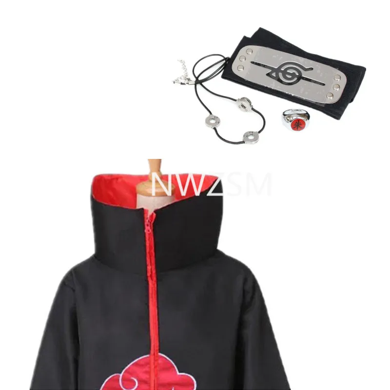 Аниме обезболивающие костюмы костюм Акацуки плащ повязка на голову кольцо набор