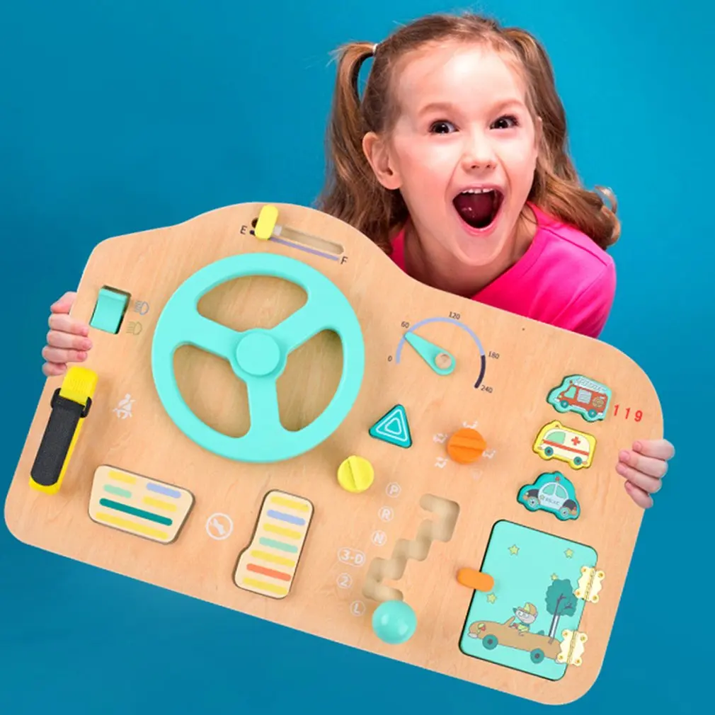 

Деревянная доска на руль для младенцев, игрушка для детей, имитация рулевого колеса для вождения, деревянная игрушка для младенцев