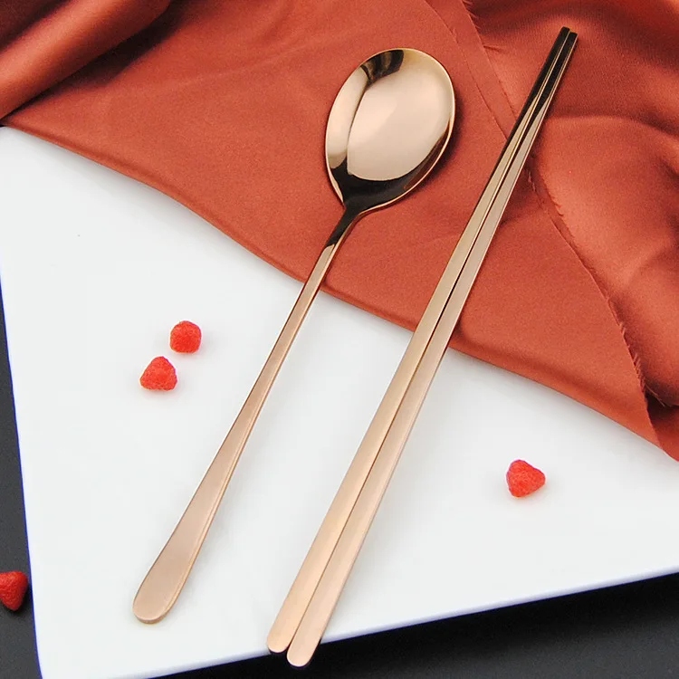 Новинка набор корейских палочек и ложек из нержавеющей стали Hashi серебро 18/10