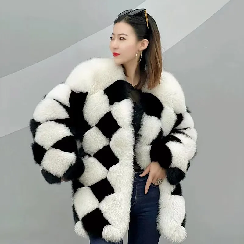 

2021 winter Fox Fur Coat Women's Silver Fox Fur Coat High quality Fashion Natural Real fur Jacket