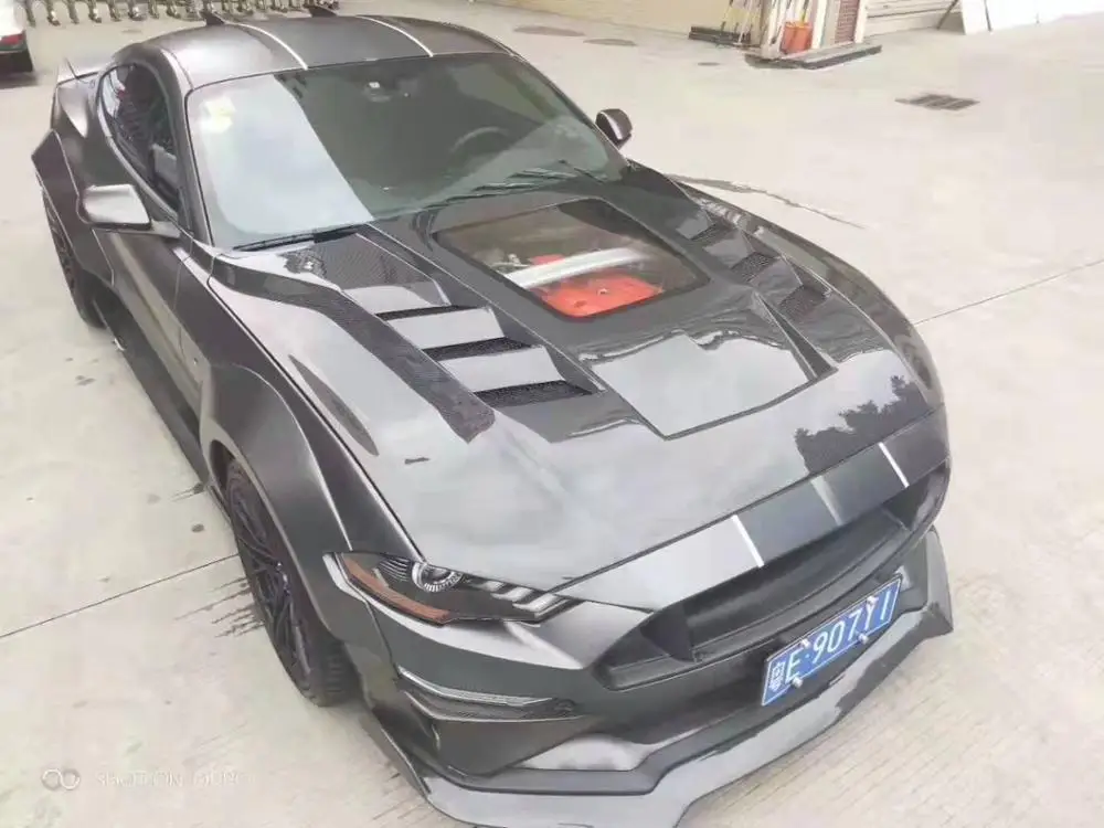 Углеродное волокно прозрачное стекло передний бампер капот двигателя