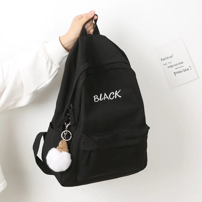 Однотонный рюкзак для девочек-подростков школьные ранцы колледжа женская