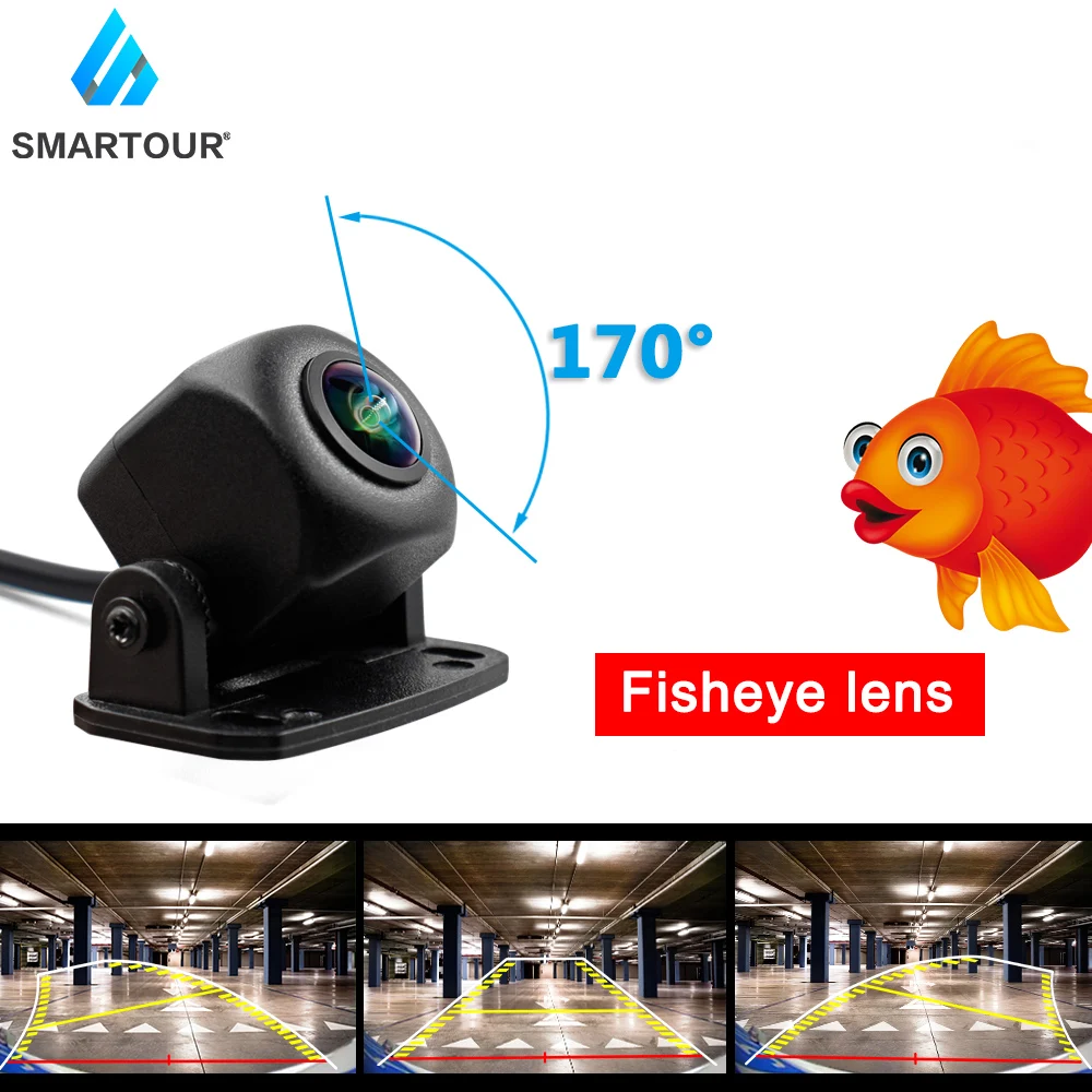 Smartour HD 1080P объектив рыбий глаз Автомобильная камера заднего вида с камерой