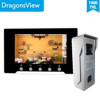 dragonsview 7 inch wired video intercom door phone doorbell with camera waterproof talk unlock electronic lock
