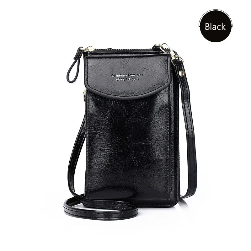 

2020 New Women's Solid Color Single Shoulder Messenger Bag of Multi Function Mini Versatile Cover Vertical Mobile Phone Bag