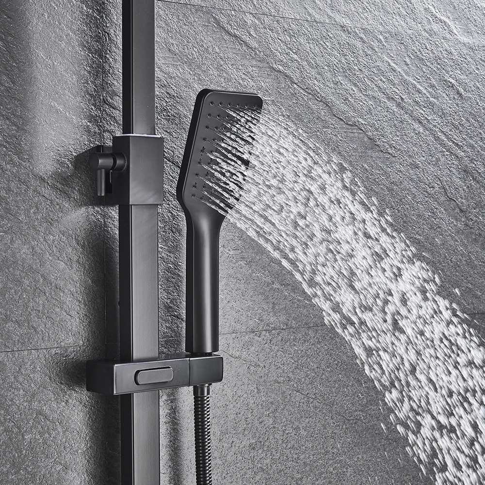 Bathroom Faucet Chrome/Black Rain Shower Head Bath Faucet Wall Mounted Bathtub Shower Mixer Tap Shower Faucet Shower Set Mixer