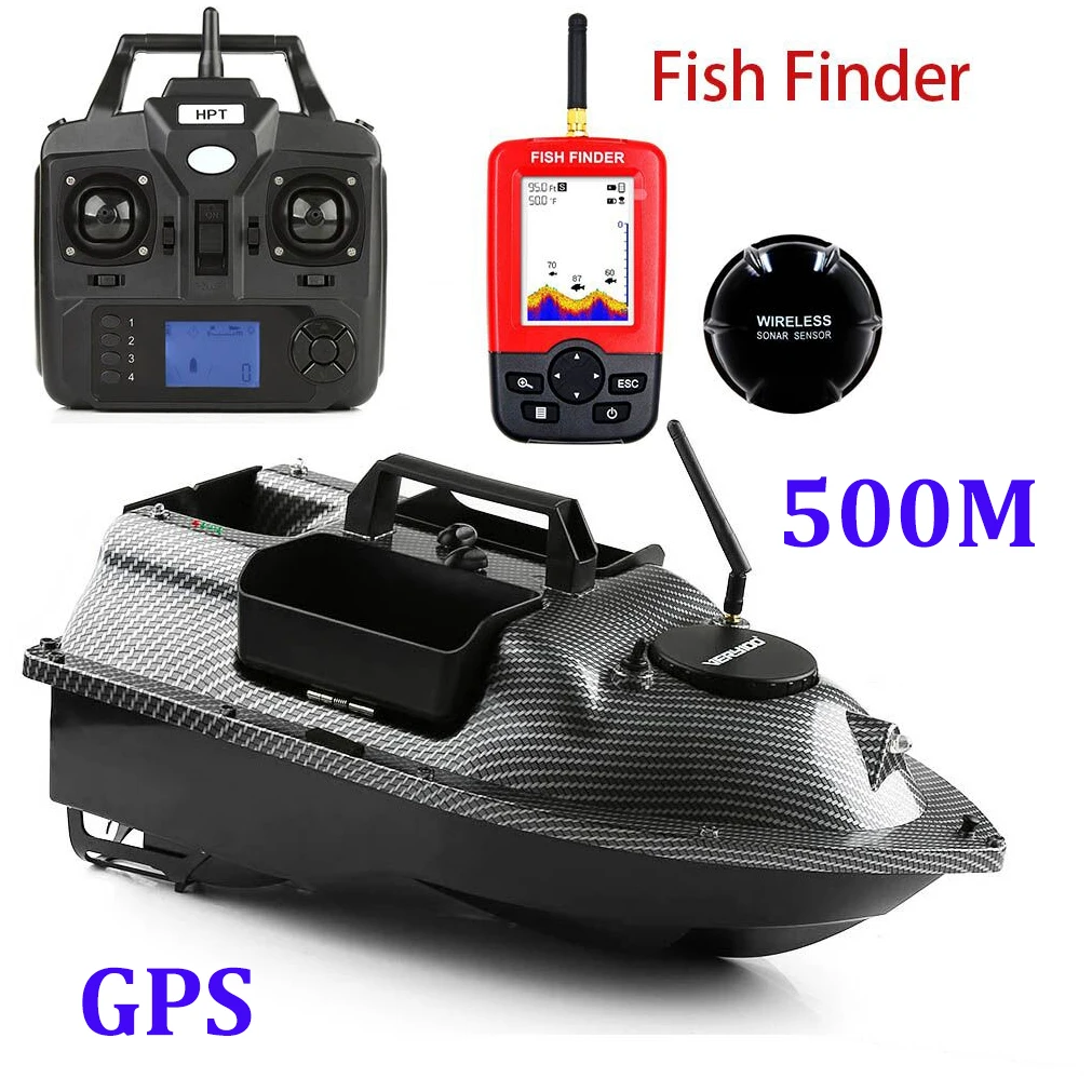 2022 GPS 500 м дистанционное управление RC рыболовная лодка с приманкой автоматический круиз-контроль 2 кг загрузка 3 хоппера GPS радиоуправляемая ...