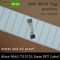 uhf rfid tag alien 9662 printable pet label 915mhz 900mhz 868mhz 860 960mhz higgs3 epcc1g2 6c smart card passive rfid tags label