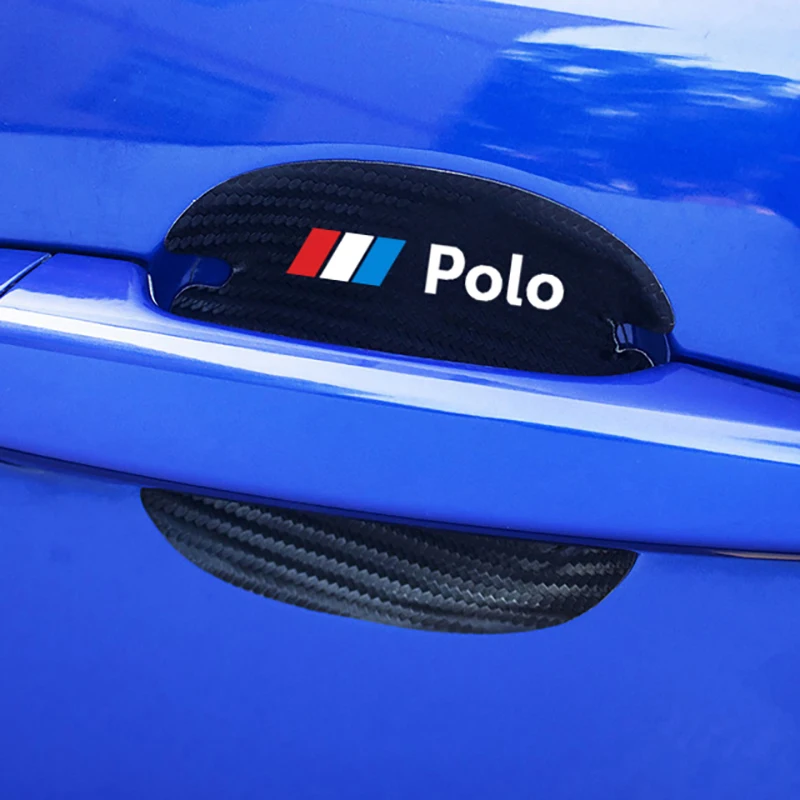 Для Volkswagen VW Polo защитные аксессуары для авто Стайлинг 4 шт. из углеродного волокна