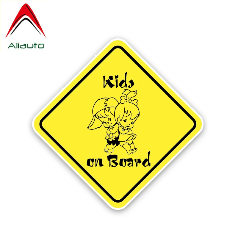 

Aliauto Warning Car Sticker Kids on Board Boy and Girl Cover Scratch Waerproof Creative Anti-UV Accessories PVC Decal,15cm*15cm