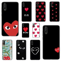 play comme des garcons heart cool phone case for samsung s note20 10 2020 s5 21 30 ultra plus a81 cover fundas coque