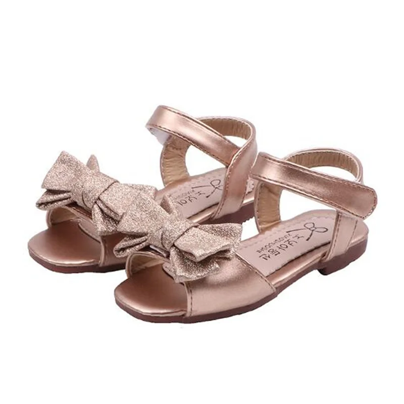 

2021 hot Girls fashion Bow princess shoes Girls Soft-soled non-slip Performance sandalias size 21-35 flat sandals