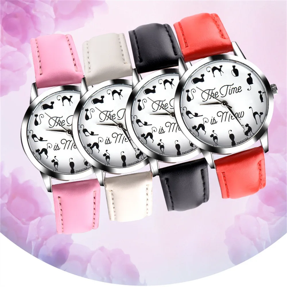 

Fashion Couple Design Leather Band Analog Alloy Quartz Watch Best Waterproof Stainless Steel Round Dial student Women Gift Watch