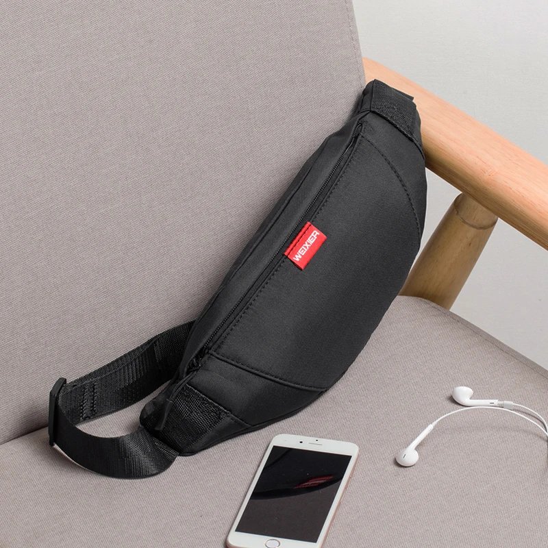 Waist Bag Casual Messenger Bag  Earphone Hole Lightweight Small Bag Sports Running Bag Waterproof Multi-Function Chest Bag