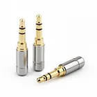 Аудиоадаптер с 3-полюсным разъемом 3,5 мм, стереоразъемы для наушников, Hi-Fi обновленный провод для наушников, разъем 3,5 мм, позолоченный Серебристый сделай сам