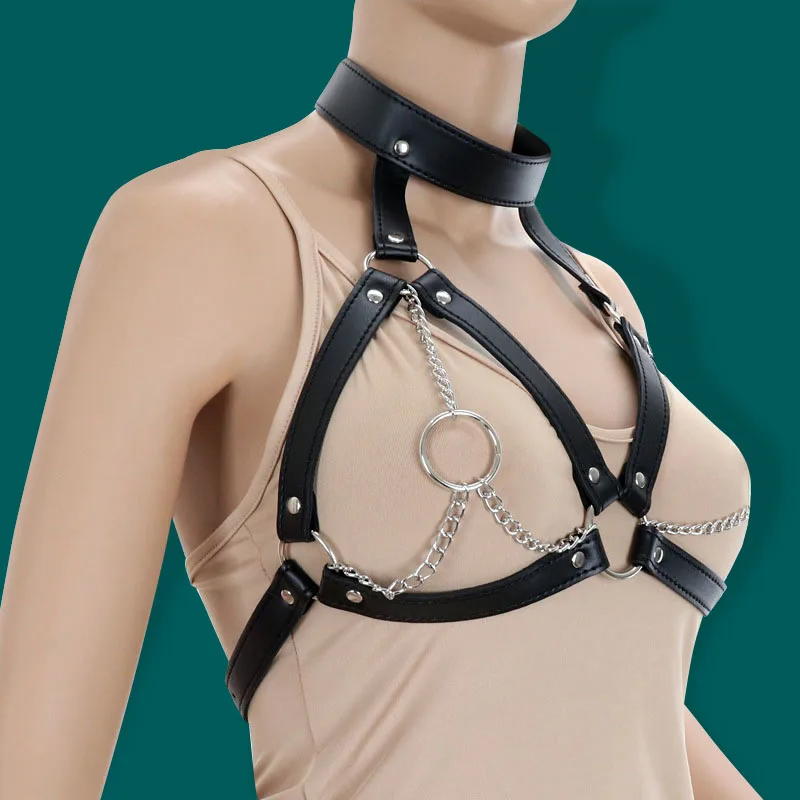 БДСМ нижнее белье бюстгальтер портупея женские пикантные клетка Бюстье пояс с