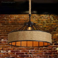 feimefeiyou american country hemp rope chandelier retro industrial style personality creative restaurant net cafe bar table lamp